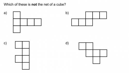 Which of these is NOT the net of a cube?