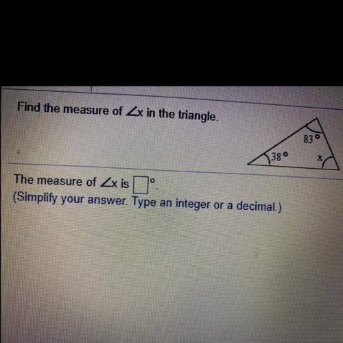 Find the measurement of x