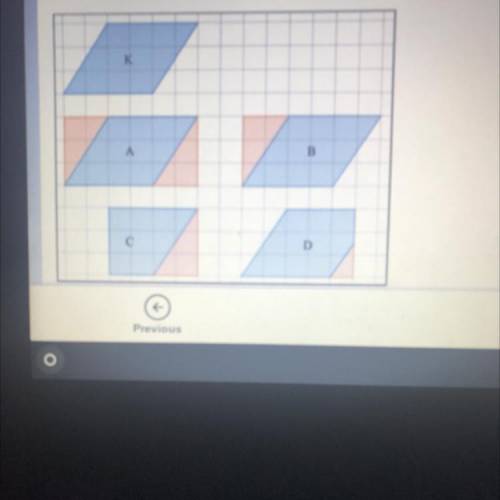 Parallelogram K is decomposed to determine the area.

PLEASE HELP
Which picture represents the cor