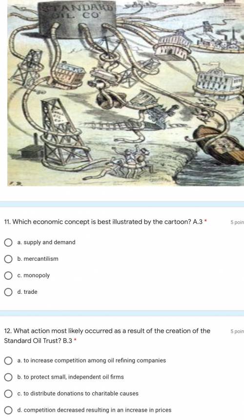 1. Which economic concept is best illustrated by the cartoon?

2. What action most likely occurred