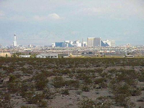 How does this picture of Las Vegas illustrate the impact of human beings on the physical environmen