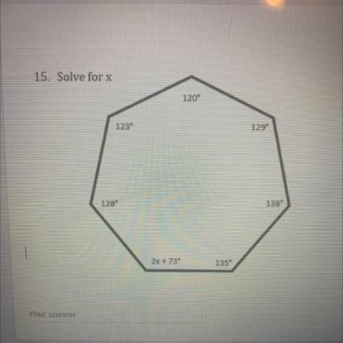 Solve the problem solve for x