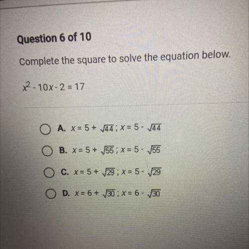 Complete the square to solve the equation below