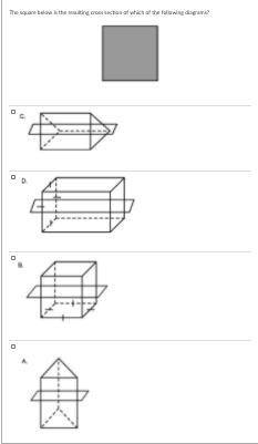 The square below is the resulting cross section of which of the following diagrams?

Select all th