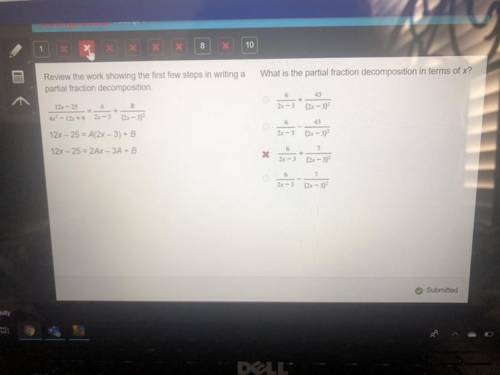 What is the partial fraction decomposition in terms of x?