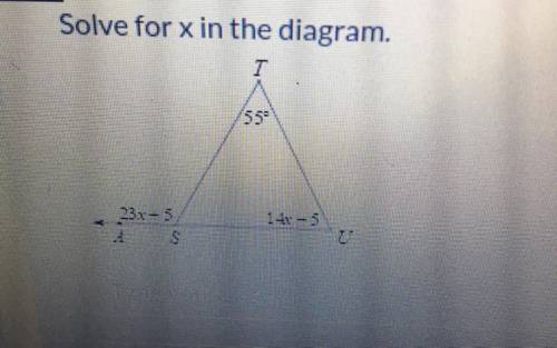 Help Asap !Solve For X In The Diagram.