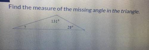 Help Needed! Find The Measure Of The Missing Angle In The Triangle.