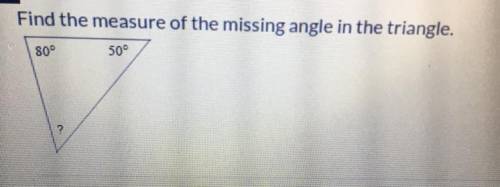 Help Please‼️ Find The Measure Of The Missing Angle In The Triangle.