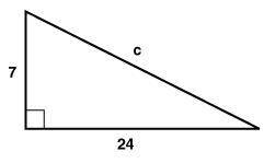 The measure of the hypotenuse is
