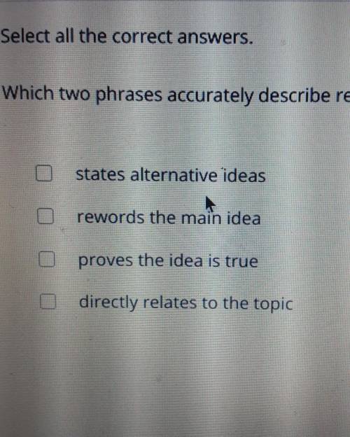 Which two phrases accurately describe relevant evidence