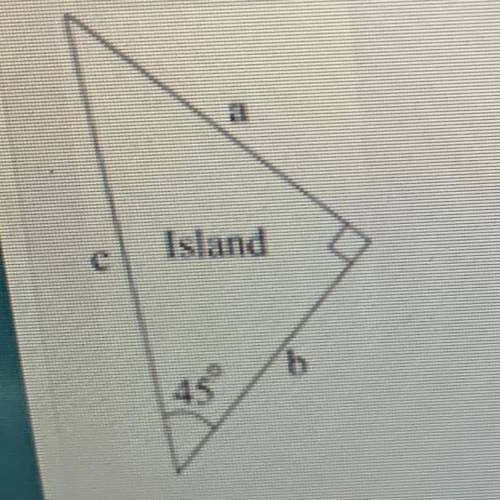 WILL MARK BRAINLIEST

The picture shows a triangular island
Which expression shows the value of c?
