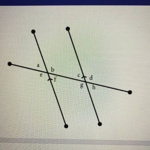 Name the angle relationships
Angle B and G are????
