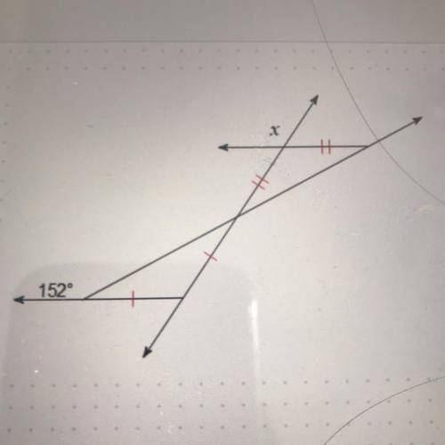 出
152°
Find the x of the angle