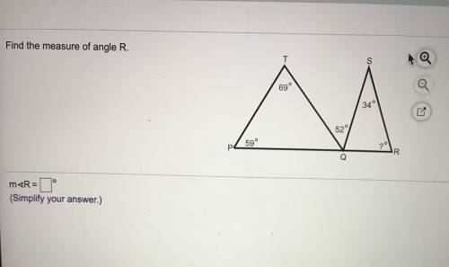 Help find the measure of R please. Step by step