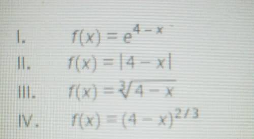 Which function is differentiable for all values of x over the interval (-5,5)?