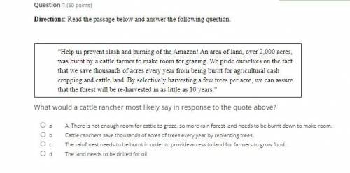What would a cattle rancher most likely say in response to the quote above?