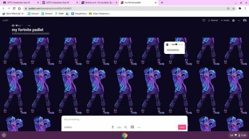 THE CODE TO MY FORTNITE PADLET