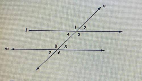 Identify the relationship between the angles in the diagram.

<1 and <8
A) alternate exterio