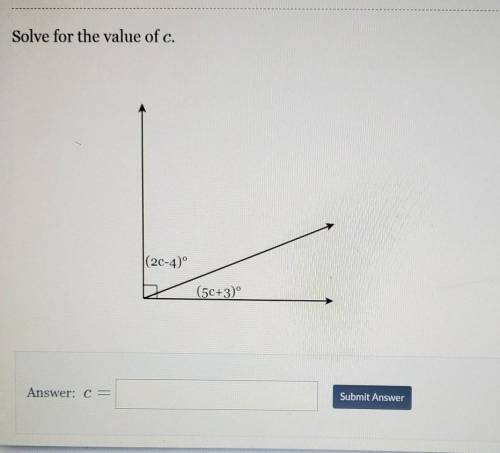 Solve for the value of c.