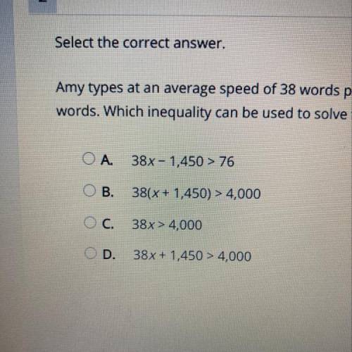 Amy types out an average speed of 38 words per minute. She has already typed 1450 words of her fina