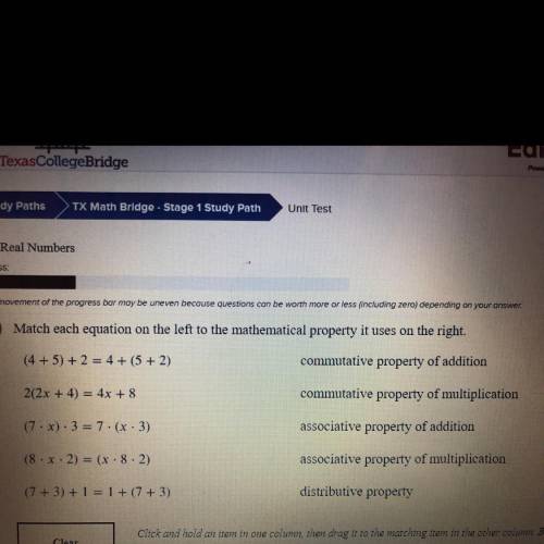 Match each equation on the left to the mathematical property it uses on the right.

Please help!!: