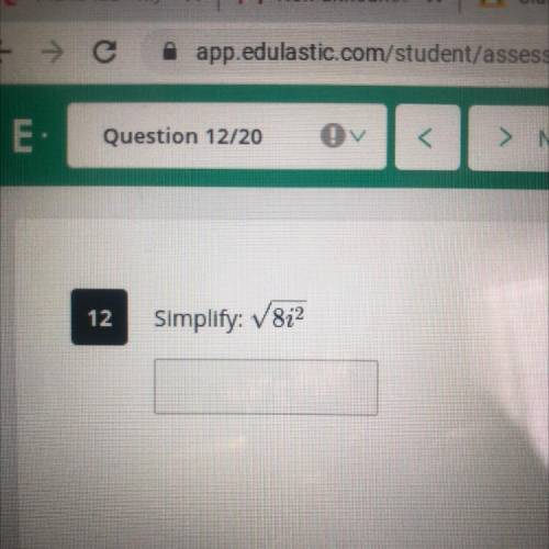 Simplify: square root 8i^2