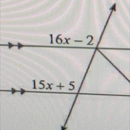 What is the degree measurement of angle 16x-2. Thank you to anyone that helps.