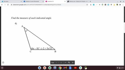 Find the measure of each indicated angle