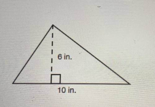6th grade bro

find the area of the follwing triangle and write your result in the empty box