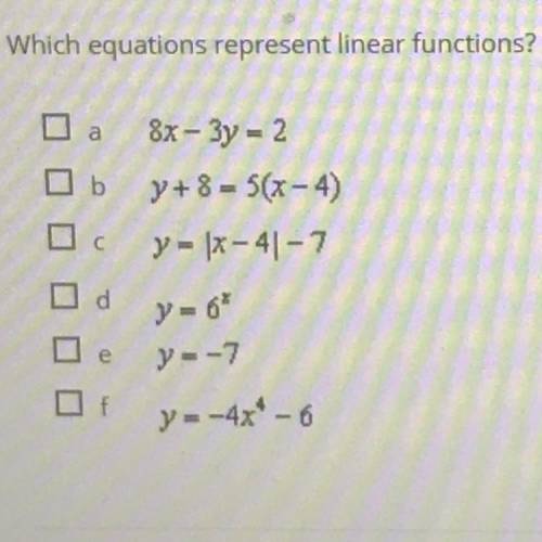 Which equations represent linear functions?