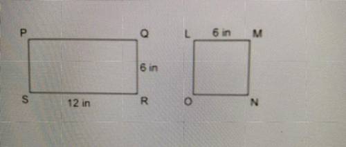 PLZ HELP THIS IS A BIG TEST AND ITS DUE IN 2 HOURS!

2.(03.01 MC)
Look at the rectangle and the sq