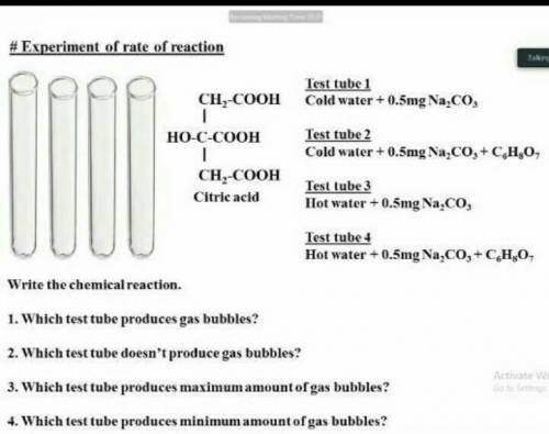 Topic experiment of rate of reaction. answer with explanations. don't answer bad things or wrong yo