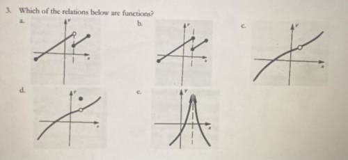 Which of the relations below (in picture) are functions?