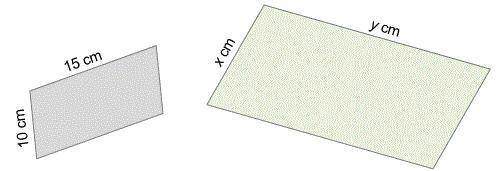 Which side of the original parallelogram corresponds to the y-centimeter side of the enlarged paral
