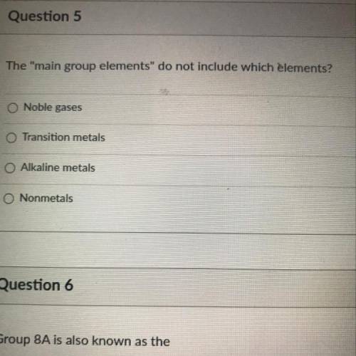 The main group elements do not include which elements?