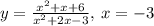 y=\frac{x^2+x+6}{x^2+2x-3},\:x=-3