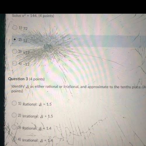 HELPPP . sorry for cracked. screen.. Identify w as either rational or irrational

, and approximat