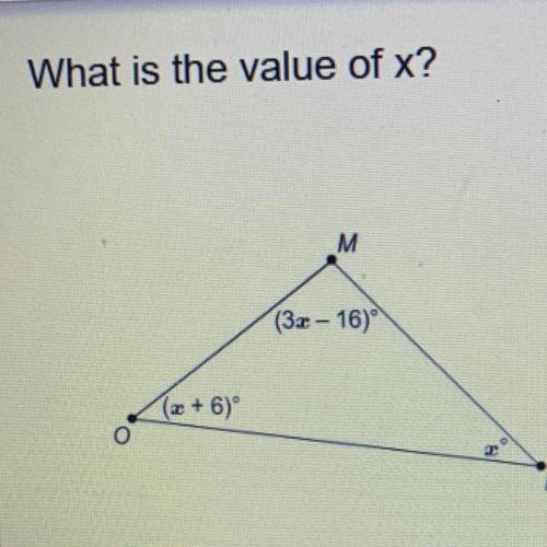What is the value of x?
A.22
B.38
C.42
D.5