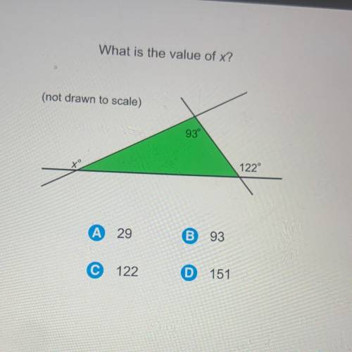 What is the value of x?
(not drawn to scale)