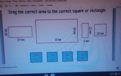 HELP ME ASAPP!!Drag the correct area to the coreect square or rectangle.