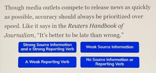 Does the author provide a strong source information and a strong reporting verb? A week reporting v