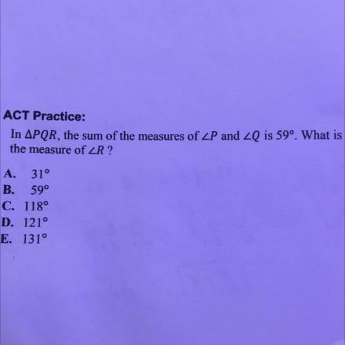 Act practice question: