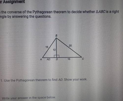 Your Assignment Use the converse of the Pythagorean theorem to decide whether AABC is a right trian