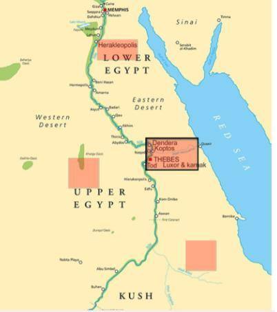 Select the correct locations on the image.

Ancient Egyptians were highly dependent on agriculture