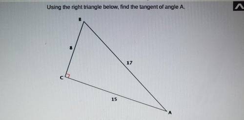 Find tangent of angle a