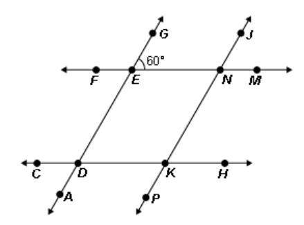 Describe the term linear pair, and give an example from the diagram.