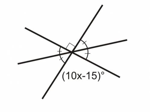 (10x-15) find x from the angles