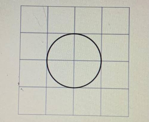 (7th grade question)

Here is a picture of a circle. Each square represents 1 square unit. 
Explai