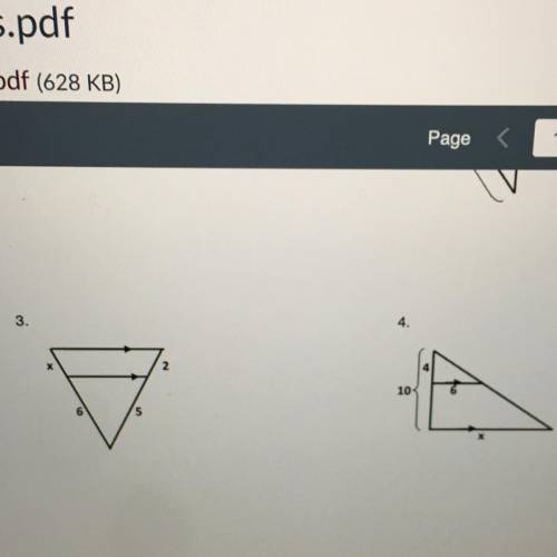 Verify that the triangles are similar and solve for the missing length. Be sure to draw and label