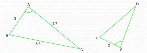 The two triangles are similar, What is the length of DE?